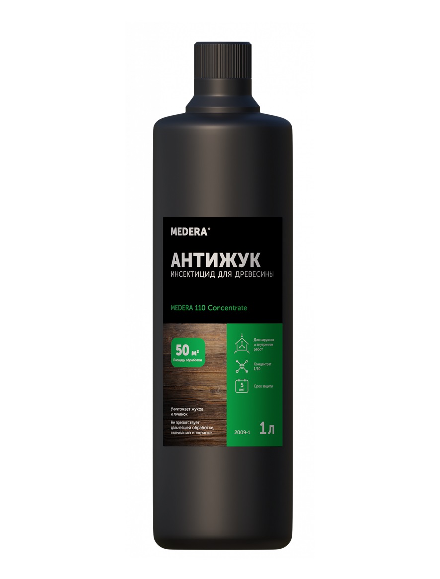 Антижук, инсектицид для древесины 2009-1 Medera 110 Concentrate 1л  